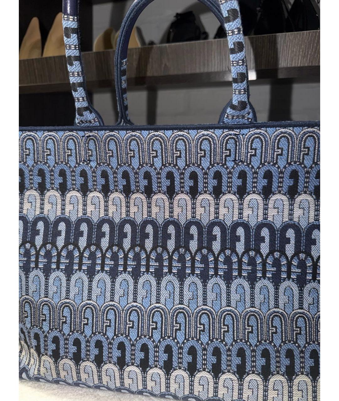 FURLA Синяя тканевая сумка тоут, фото 3