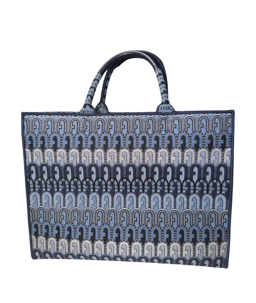 FURLA Синяя тканевая сумка тоут, фото 1