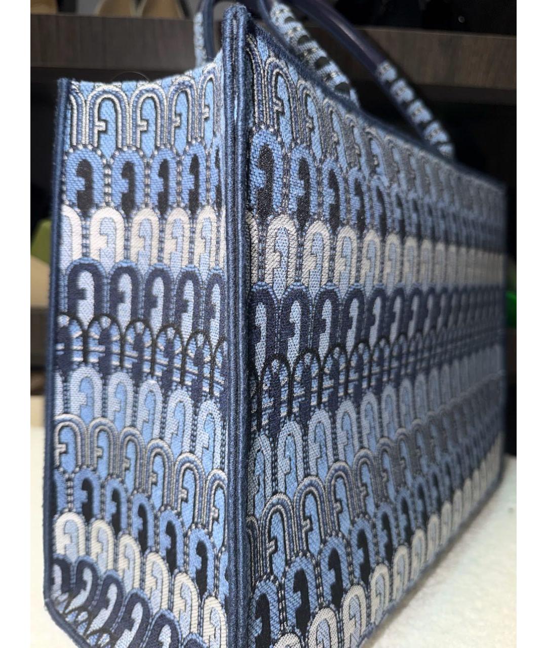FURLA Синяя тканевая сумка тоут, фото 2