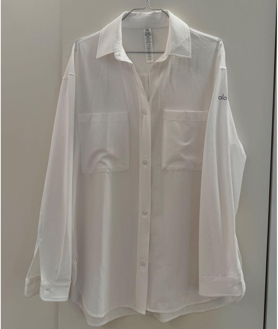 ALO YOGA Белая полиэстеровая блузы, фото 5