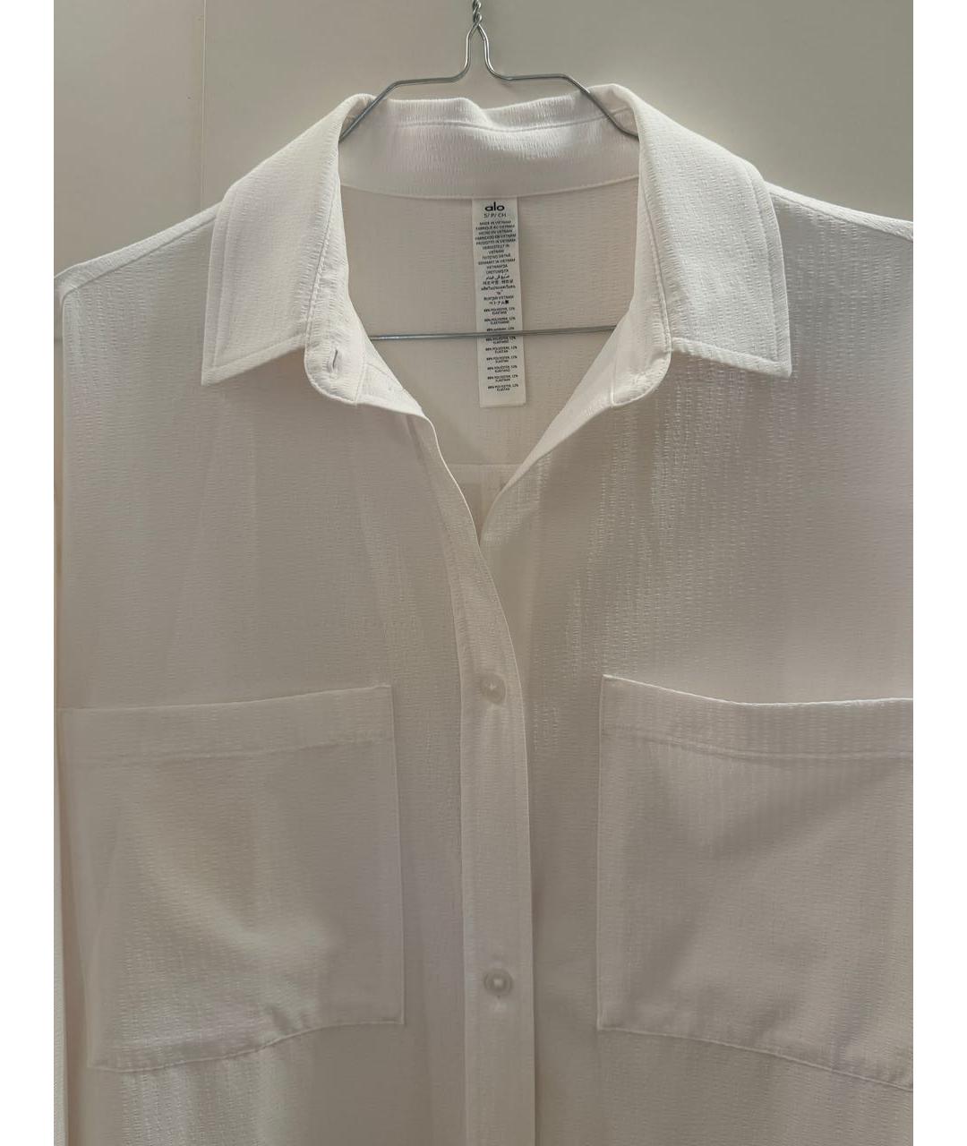 ALO YOGA Белая полиэстеровая блузы, фото 3