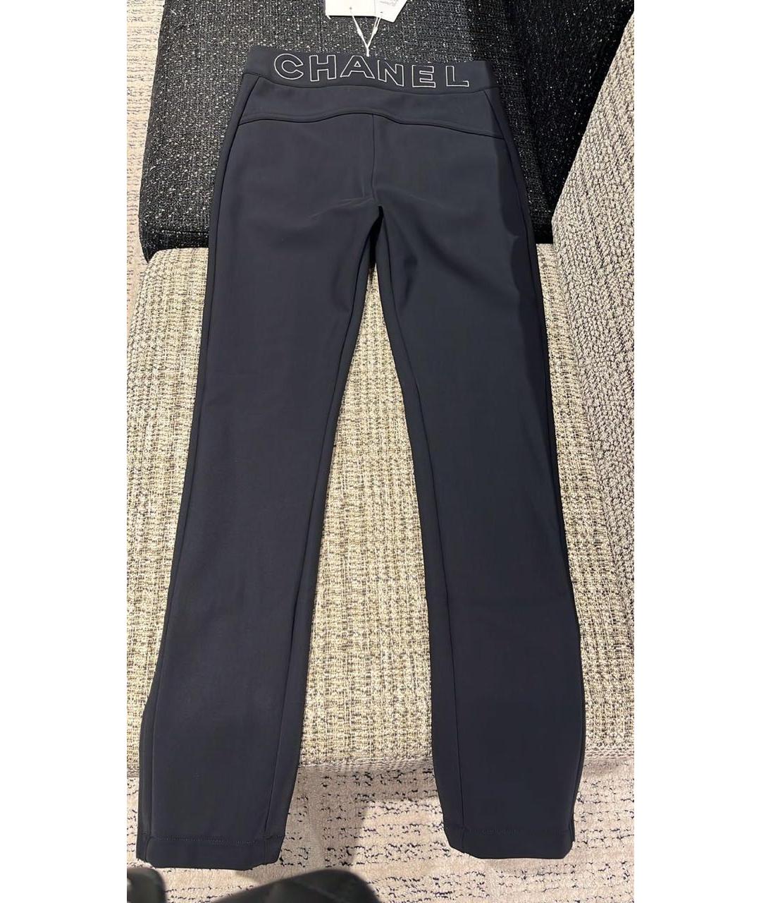 CHANEL Темно-синие полиамидовые брюки узкие, фото 6