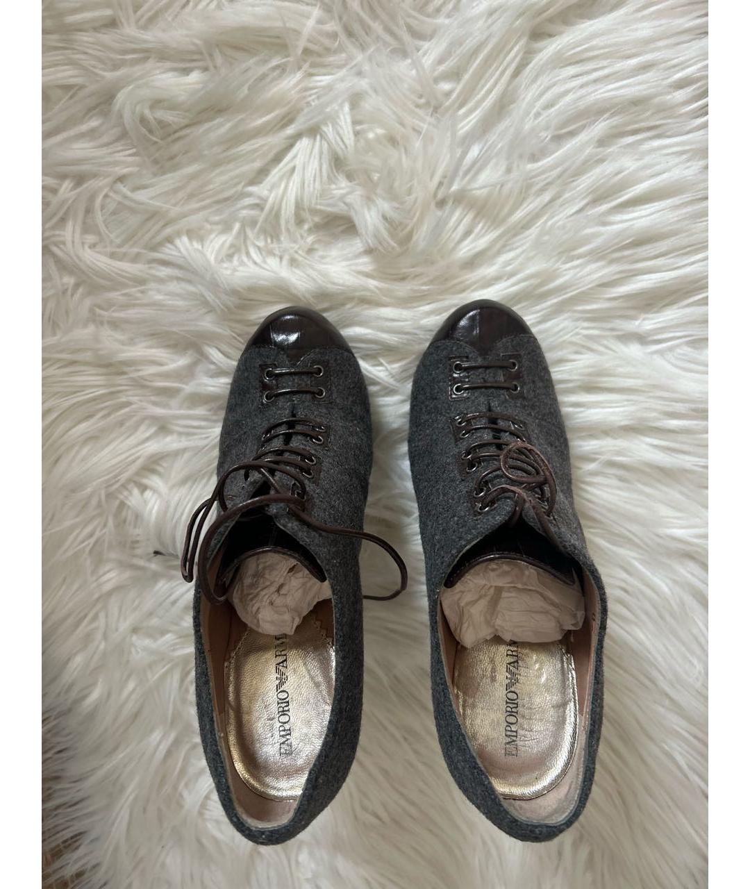 EMPORIO ARMANI Серые текстильные ботильоны, фото 3