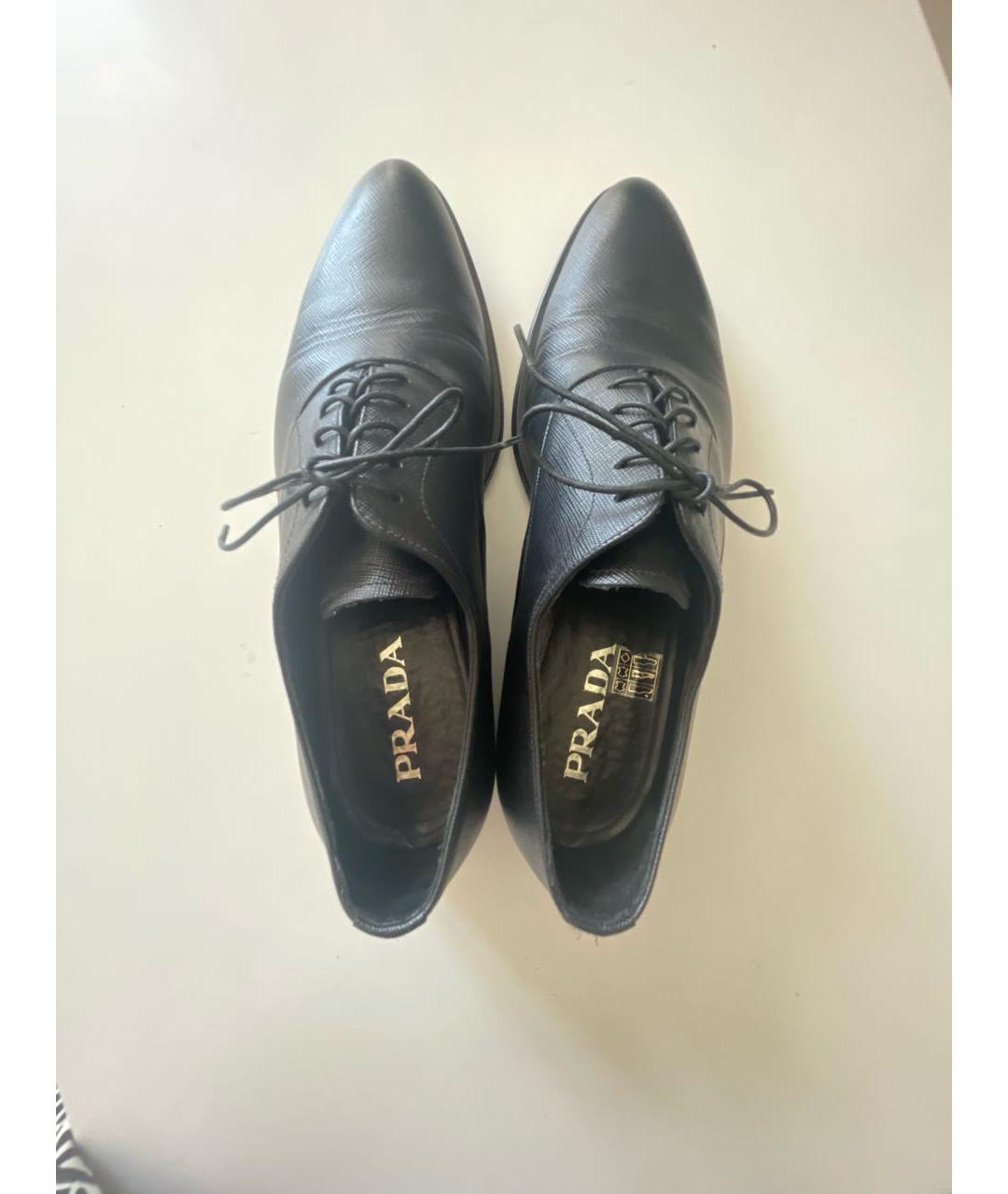 PRADA Черные кожаные туфли, фото 3