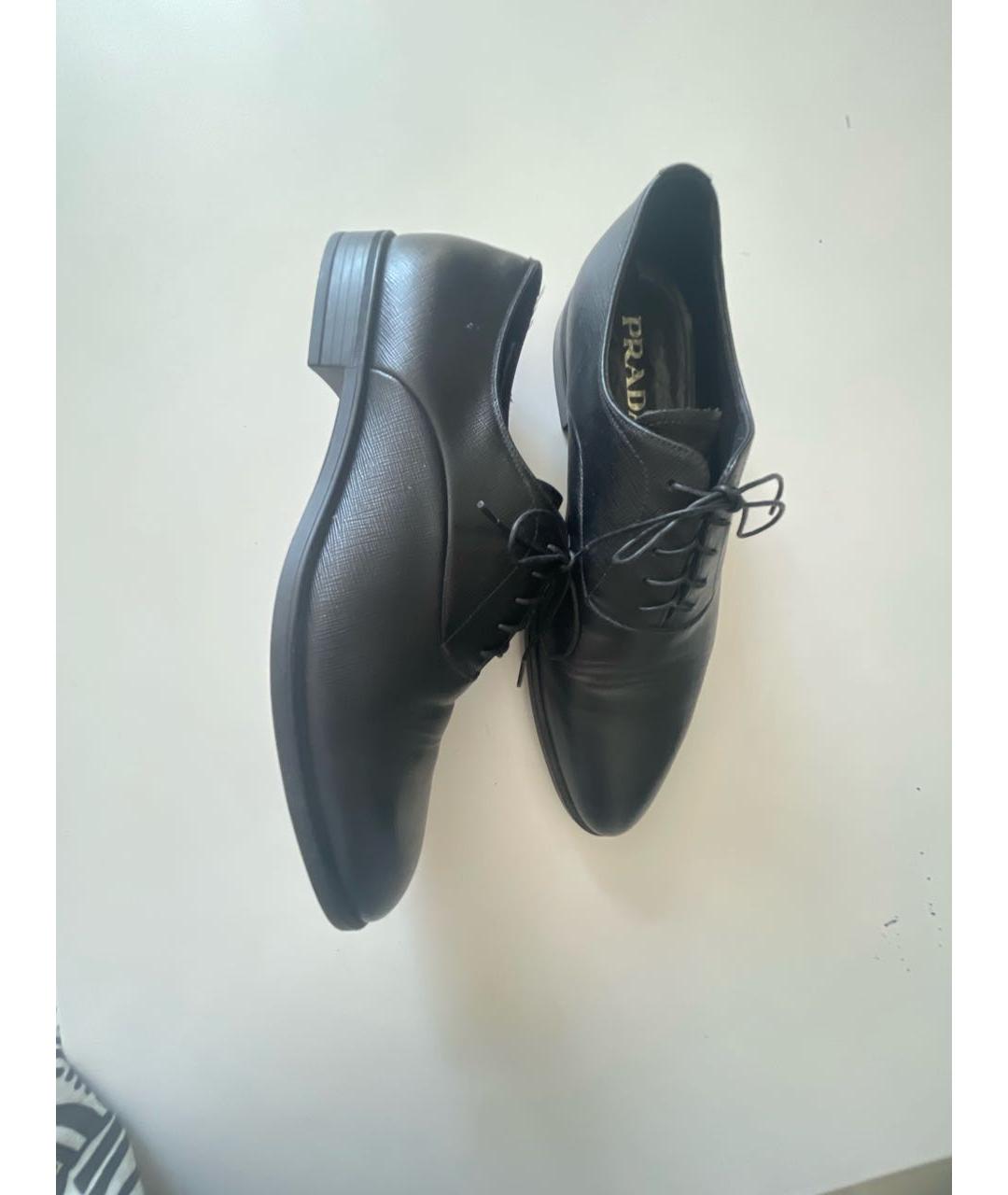PRADA Черные кожаные туфли, фото 5