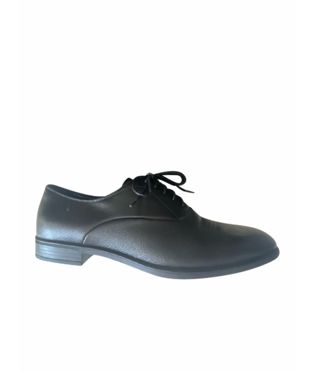 PRADA Черные кожаные туфли, фото 1