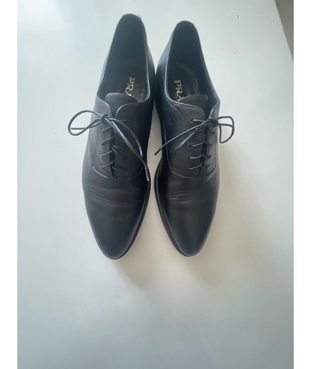 PRADA Черные кожаные туфли, фото 2
