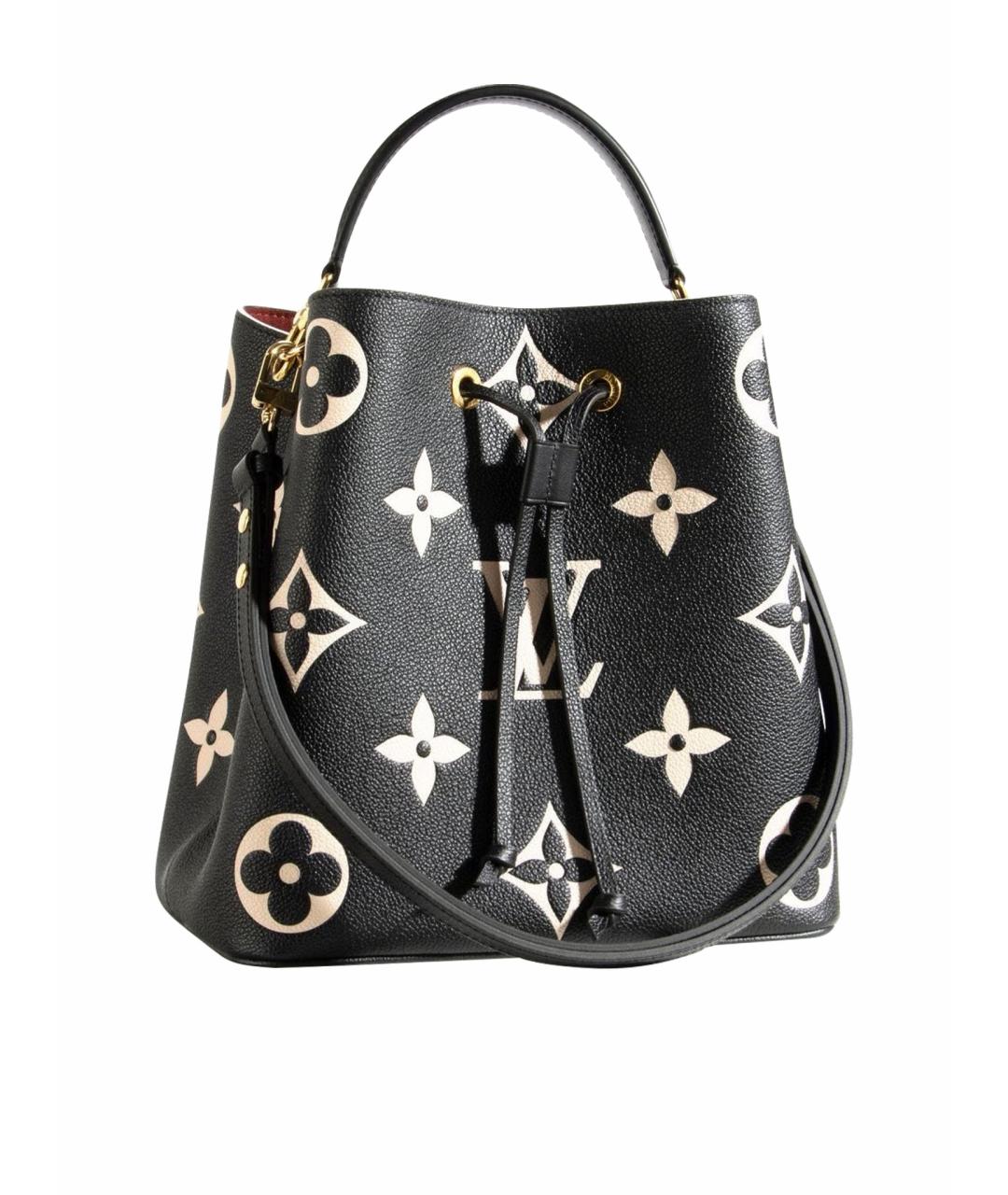 LOUIS VUITTON Черная кожаная сумка с короткими ручками, фото 1