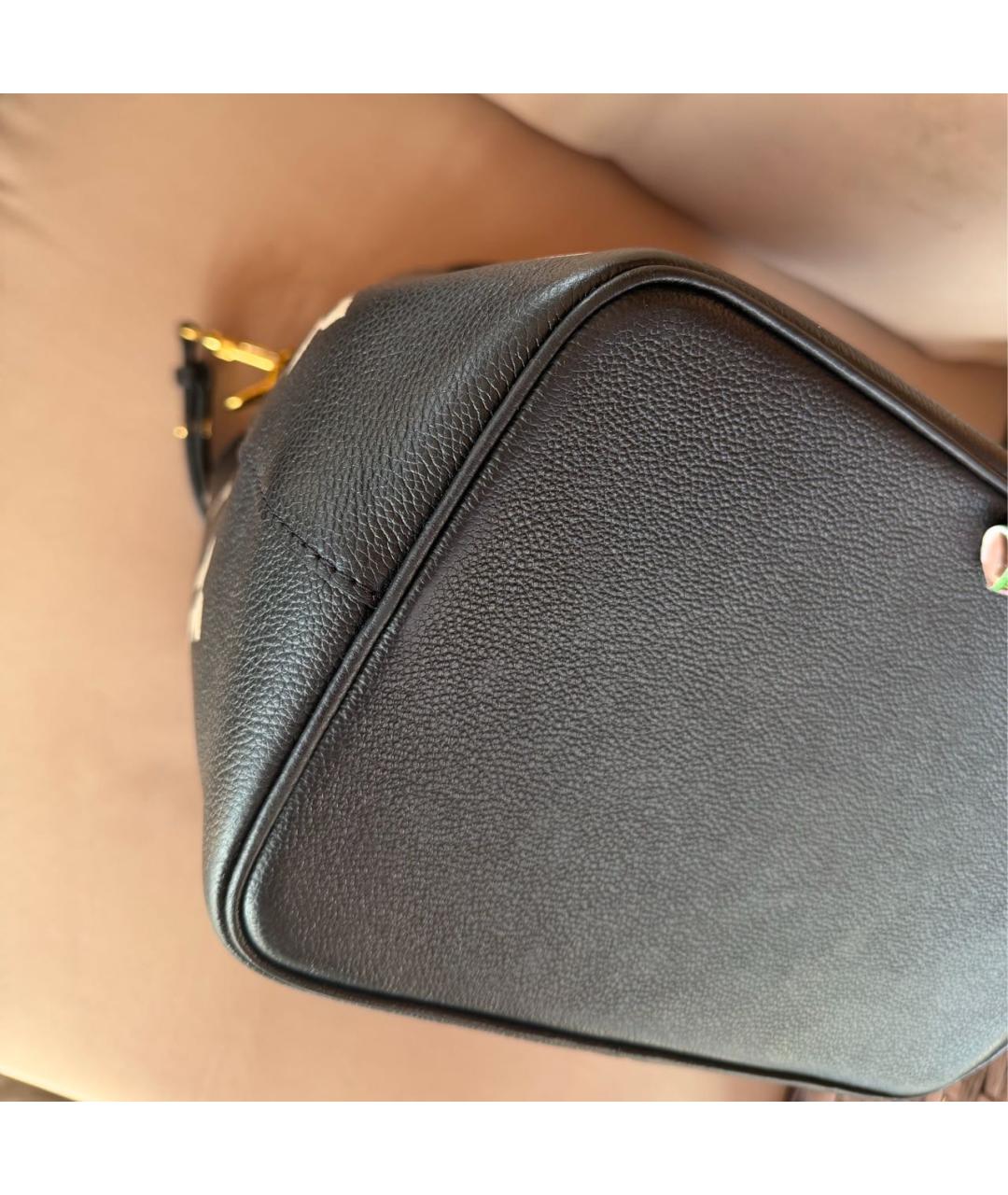 LOUIS VUITTON Черная кожаная сумка с короткими ручками, фото 8