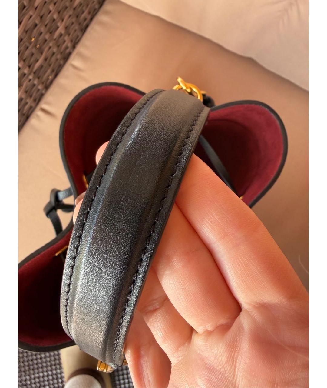 LOUIS VUITTON Черная кожаная сумка с короткими ручками, фото 6