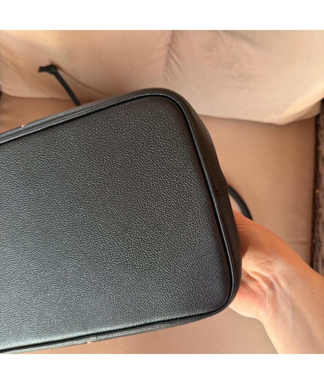 LOUIS VUITTON Черная кожаная сумка с короткими ручками, фото 7