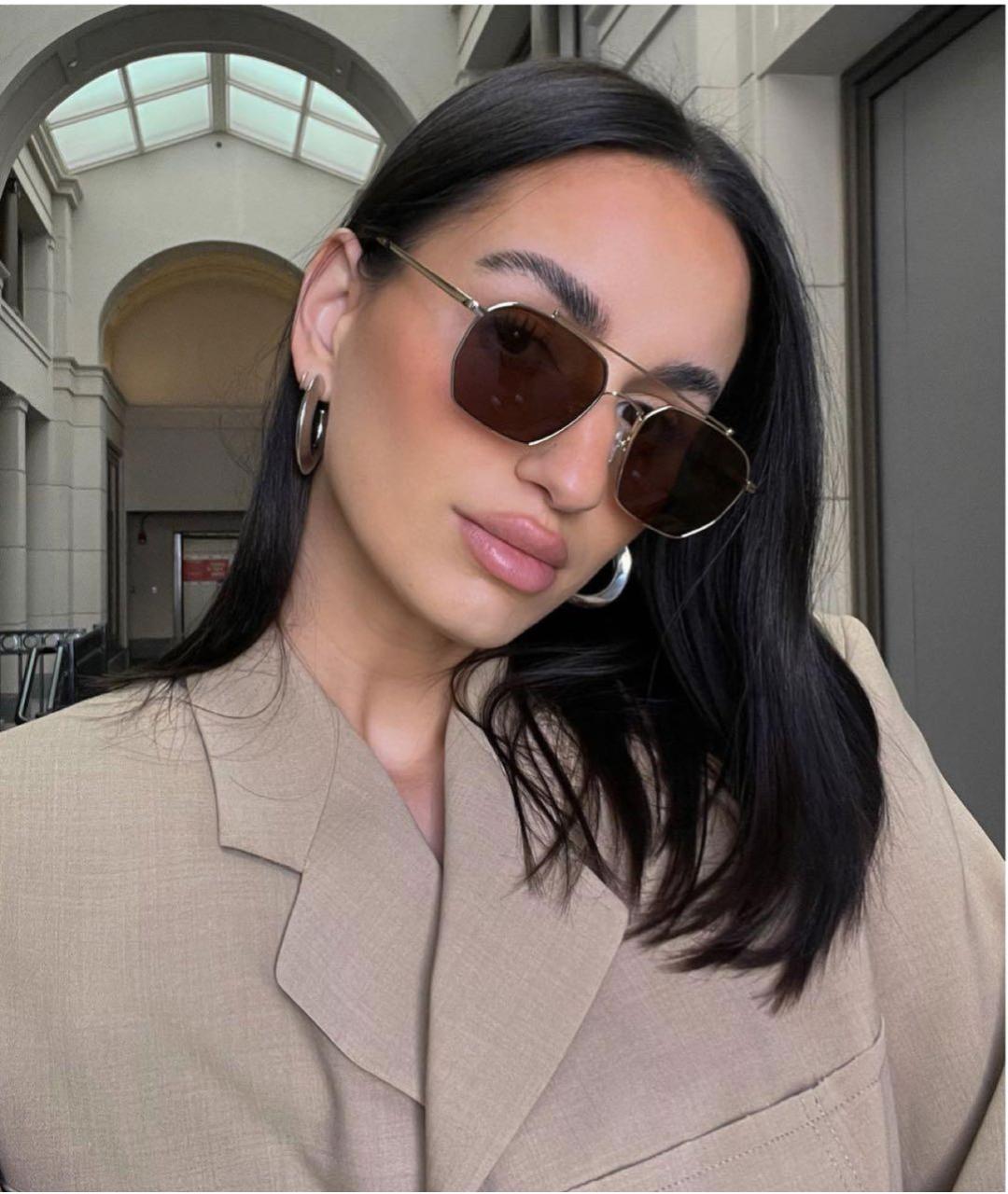 Vehla Коричневые металлические солнцезащитные очки, фото 3