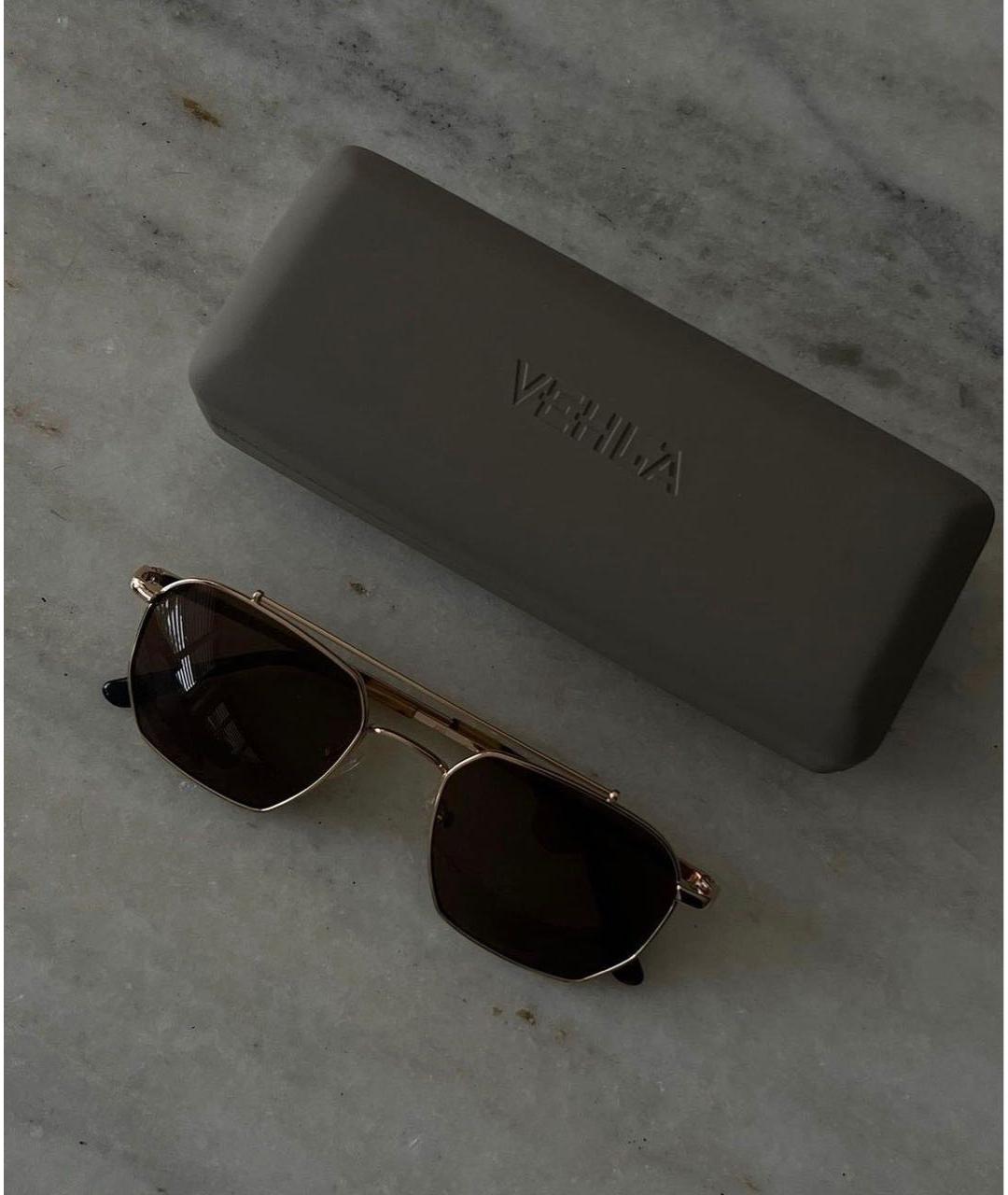 Vehla Коричневые металлические солнцезащитные очки, фото 5