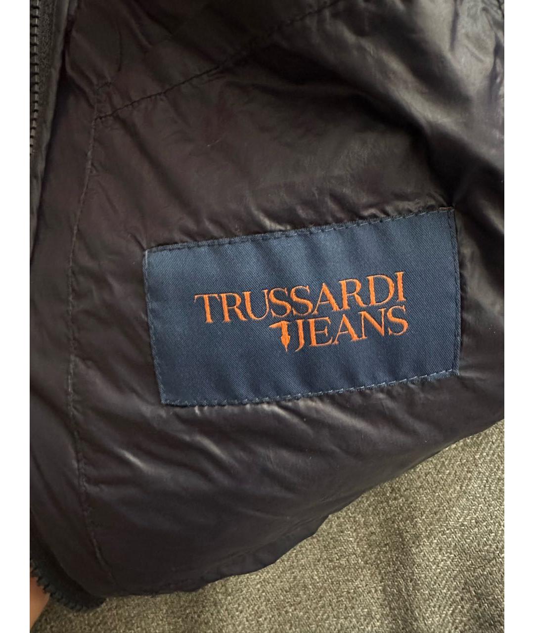 TRUSSARDI JEANS Темно-синяя полиэстеровая куртка, фото 5