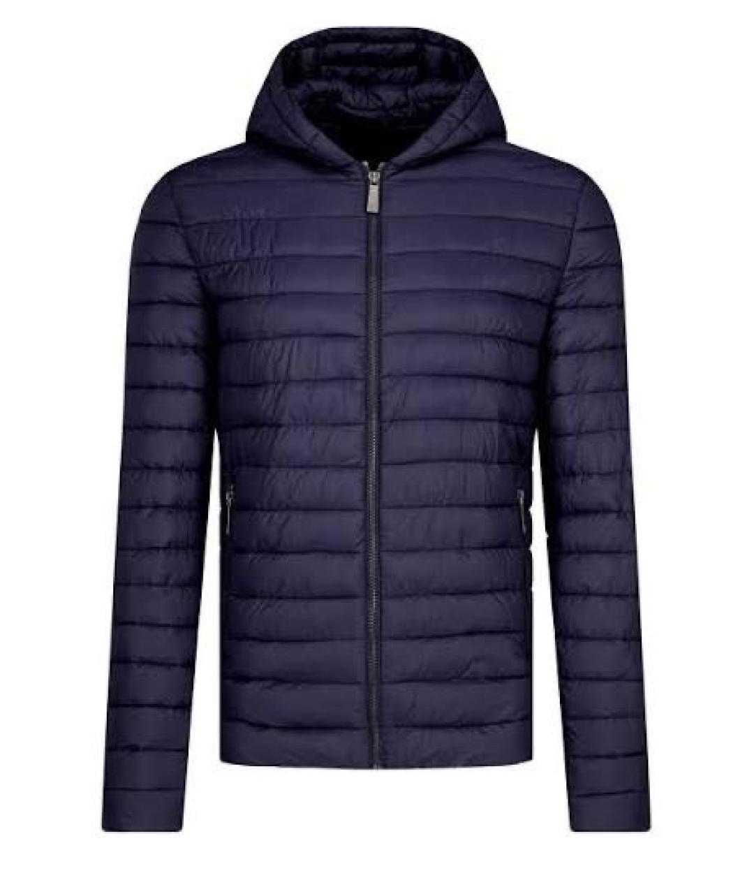 TRUSSARDI JEANS Темно-синяя полиэстеровая куртка, фото 6