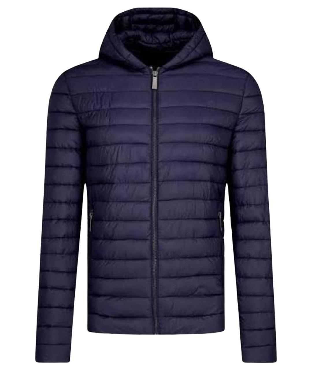 TRUSSARDI JEANS Темно-синяя полиэстеровая куртка, фото 1