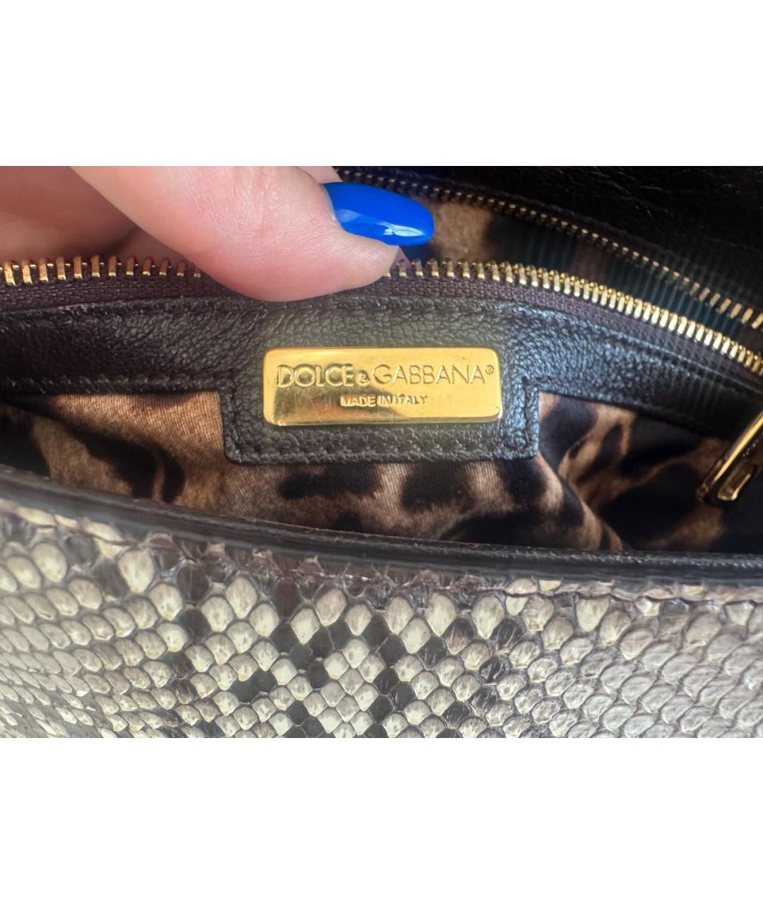 DOLCE&GABBANA Мульти сумка с короткими ручками из экзотической кожи, фото 4