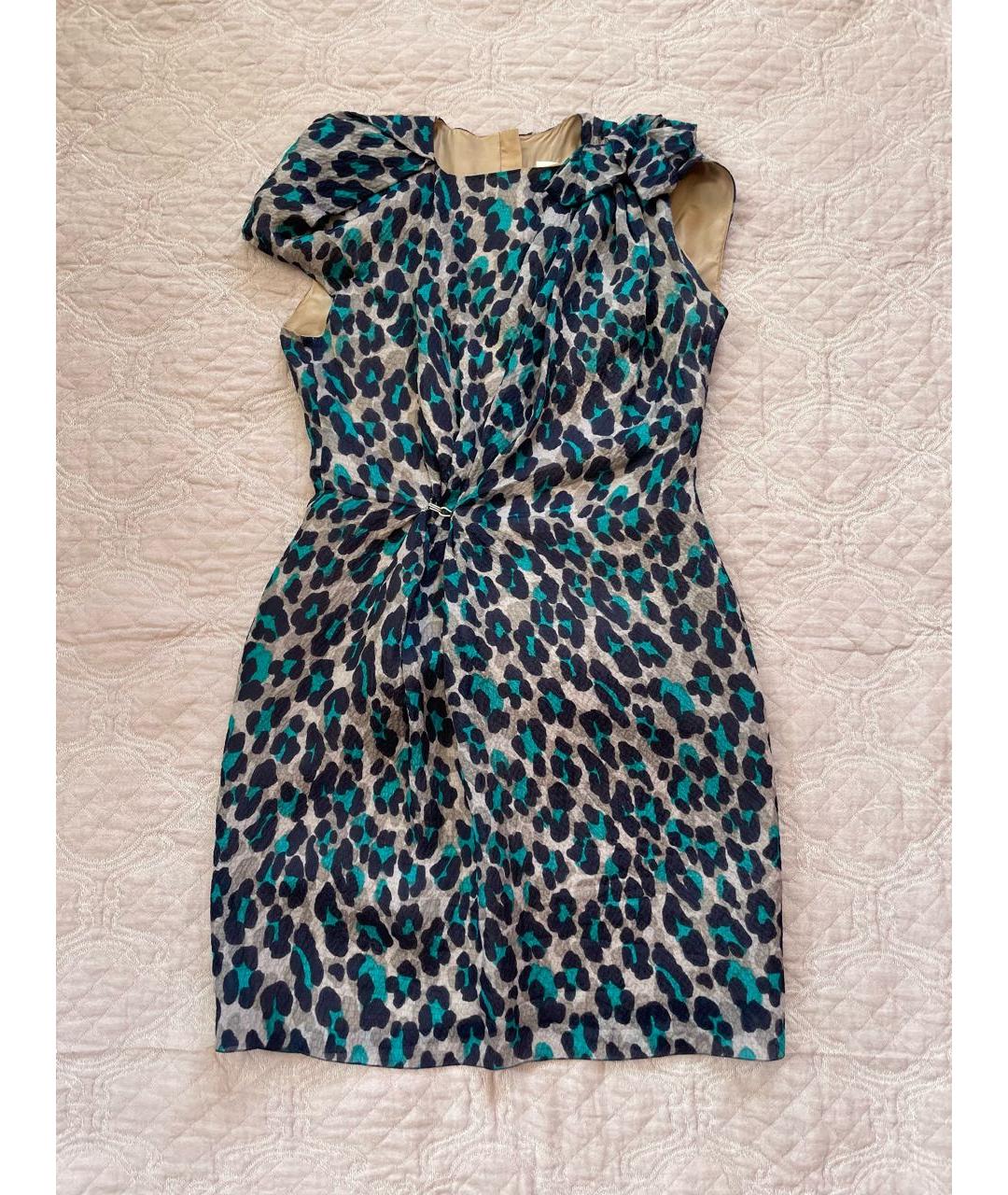 LANVIN Мульти шелковое коктейльное платье, фото 9