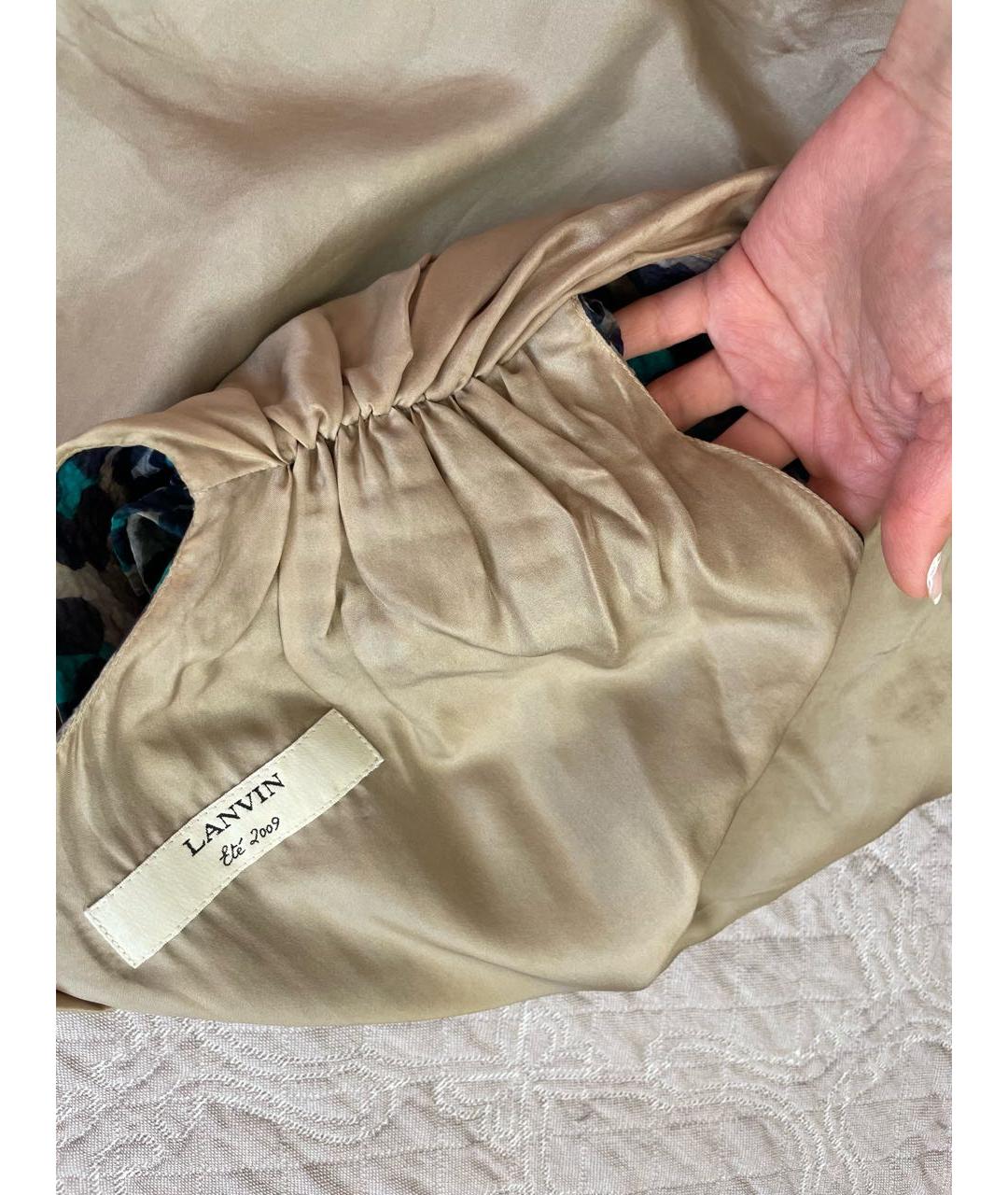 LANVIN Мульти шелковое коктейльное платье, фото 5