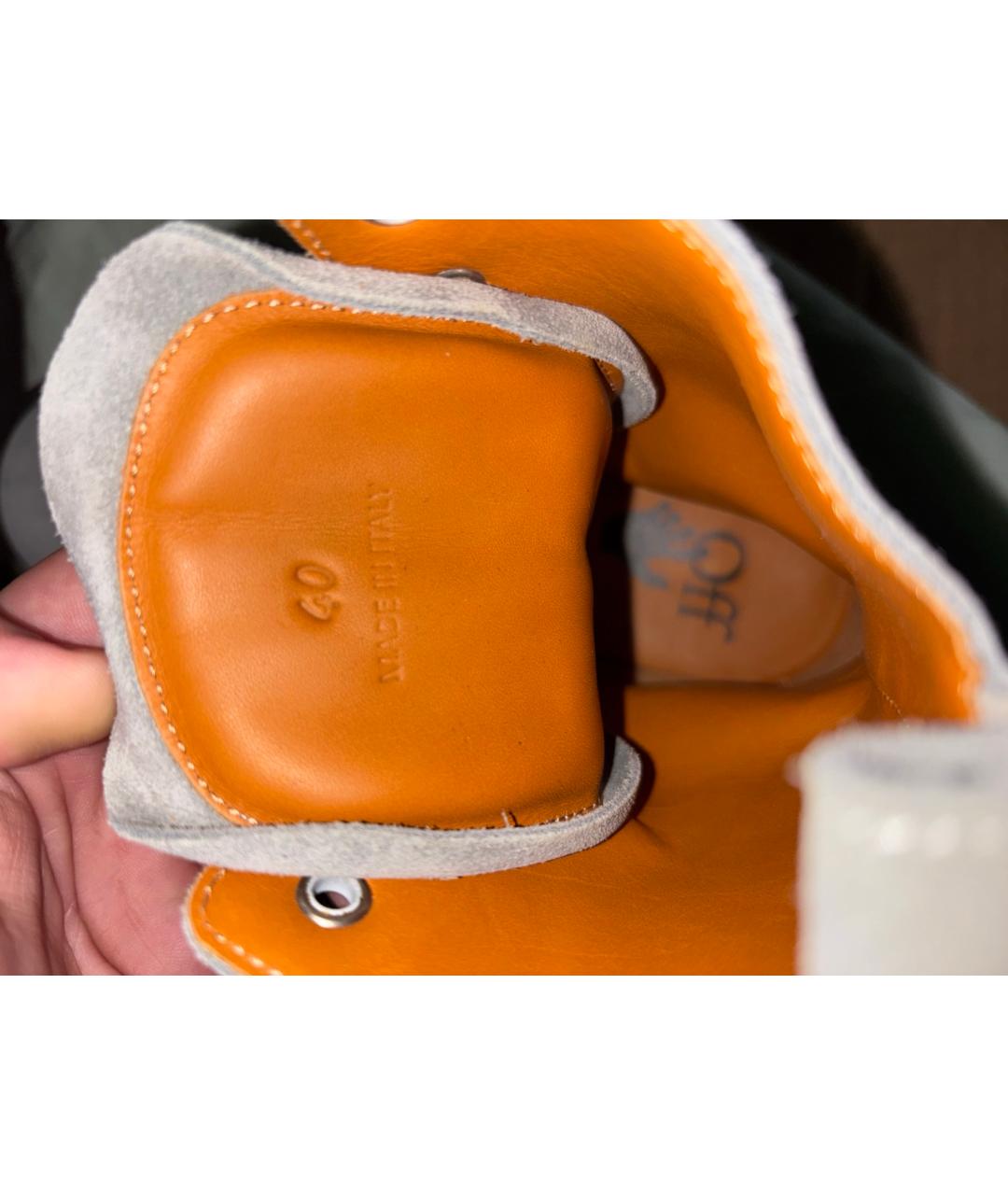 OFF-WHITE Серые замшевые ботинки, фото 5