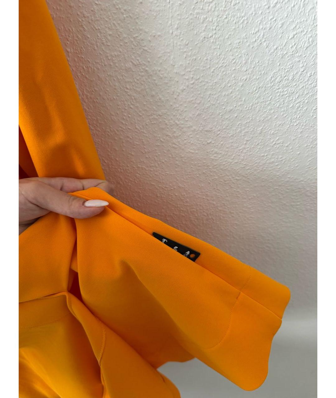 OFF-WHITE Оранжевое вискозное повседневное платье, фото 4