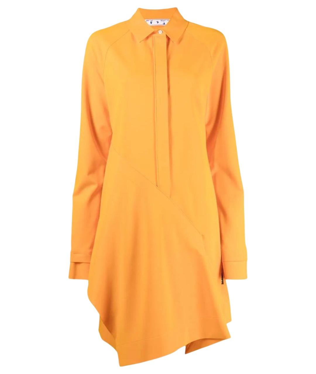 OFF-WHITE Оранжевое вискозное повседневное платье, фото 1