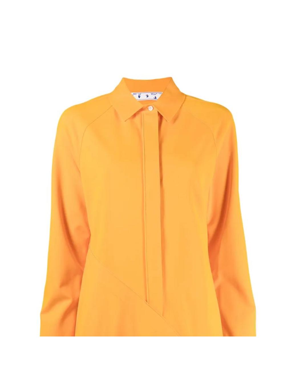 OFF-WHITE Оранжевое вискозное повседневное платье, фото 3