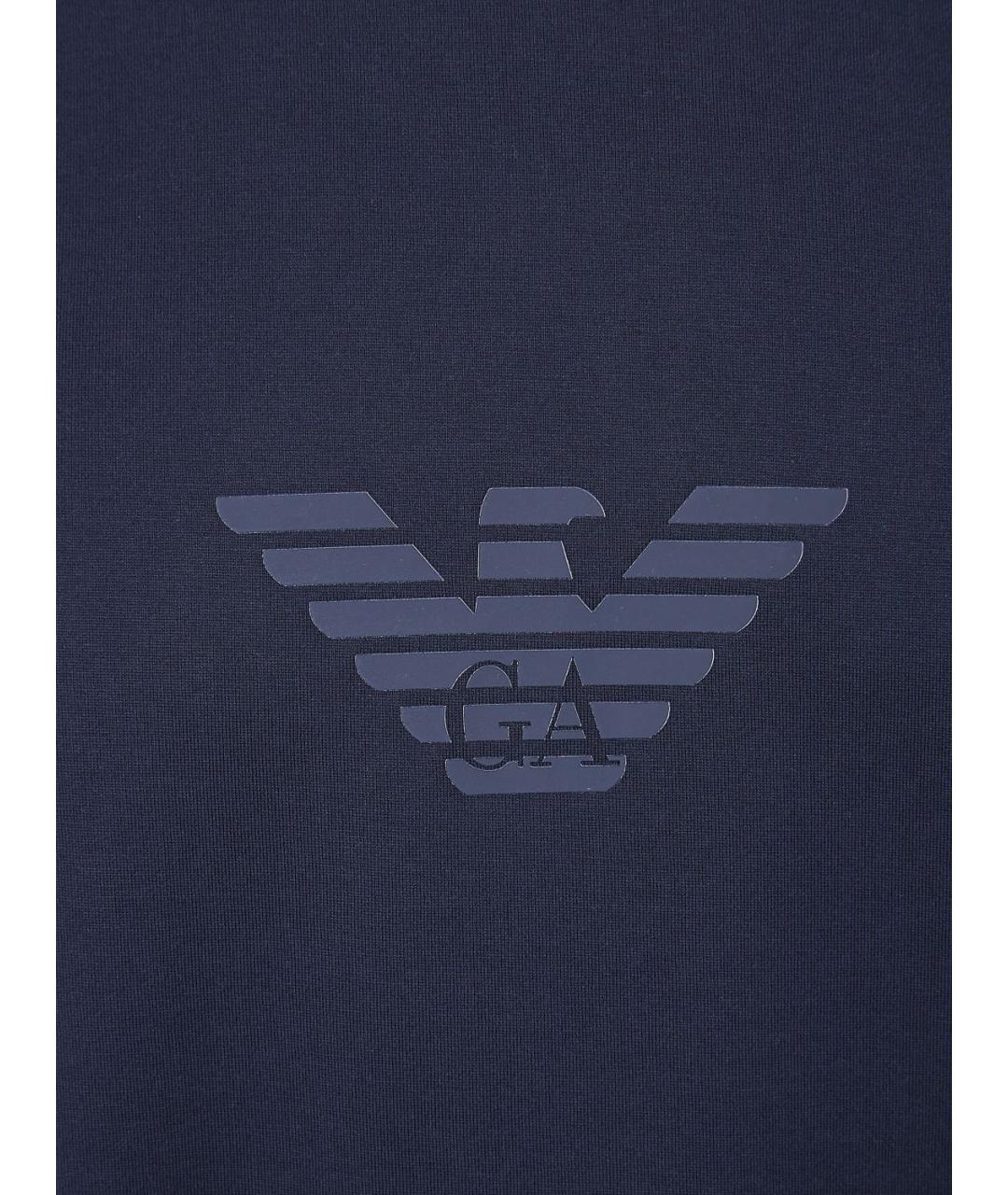 EMPORIO ARMANI Синяя хлопковая футболка, фото 4