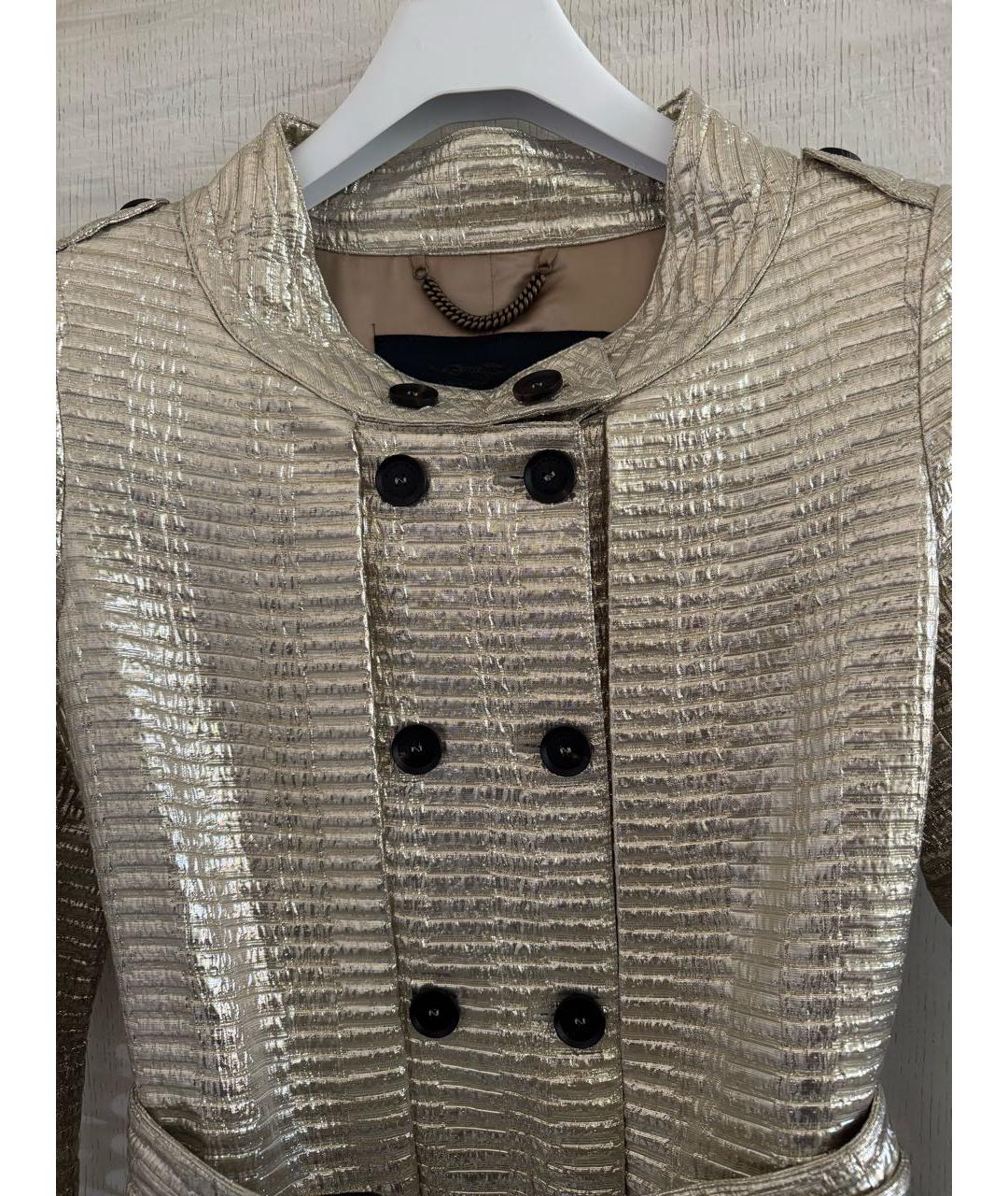 BURBERRY Золотой полиамидовый тренч/плащ, фото 3