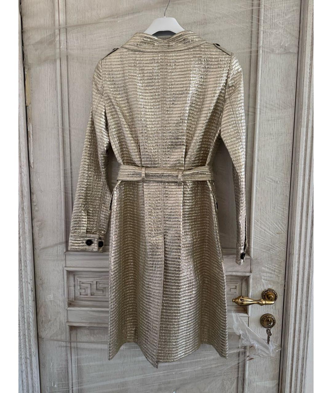 BURBERRY Золотой полиамидовый тренч/плащ, фото 2