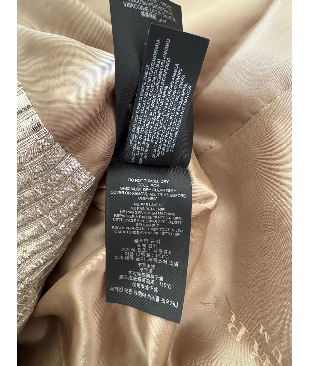 BURBERRY Золотой полиамидовый тренч/плащ, фото 7