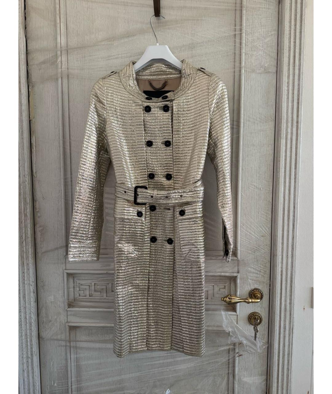 BURBERRY Золотой полиамидовый тренч/плащ, фото 9