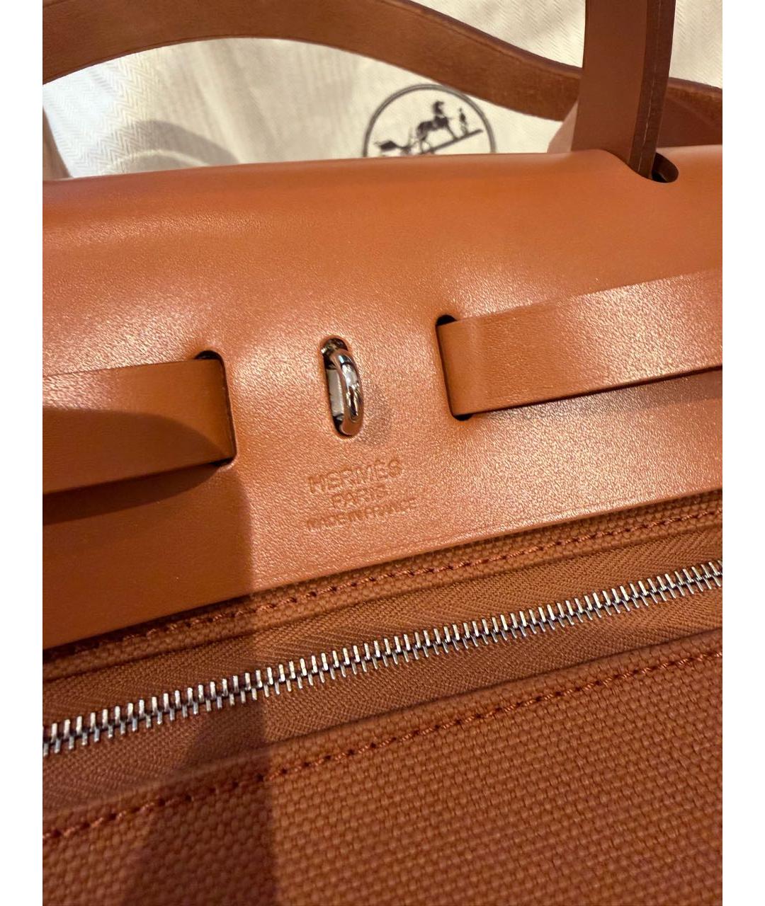 HERMES Коричневая тканевая сумка через плечо, фото 4
