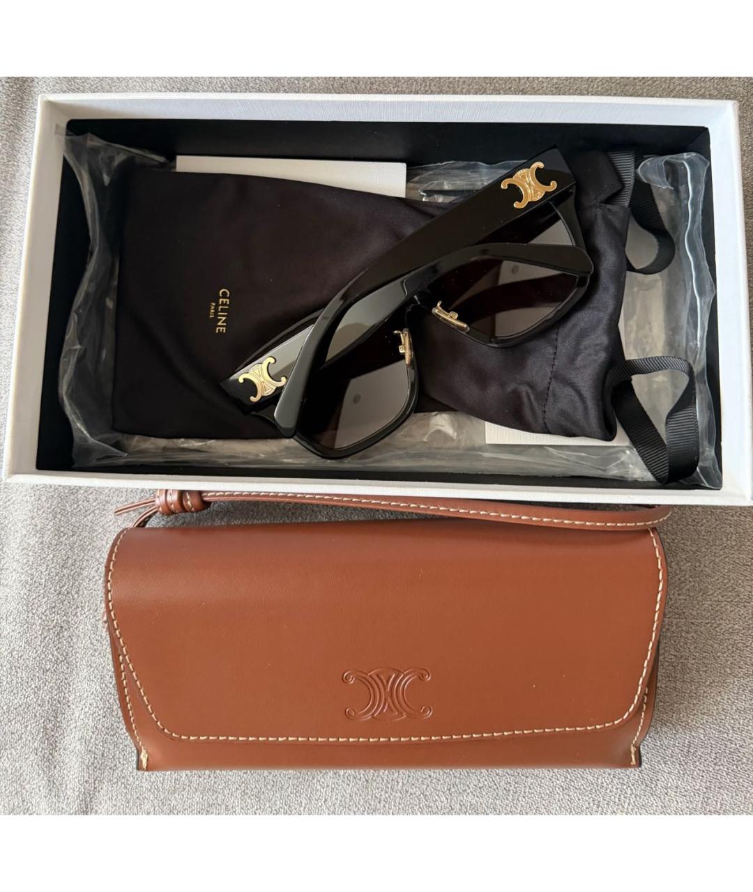 CELINE Черные пластиковые солнцезащитные очки, фото 6