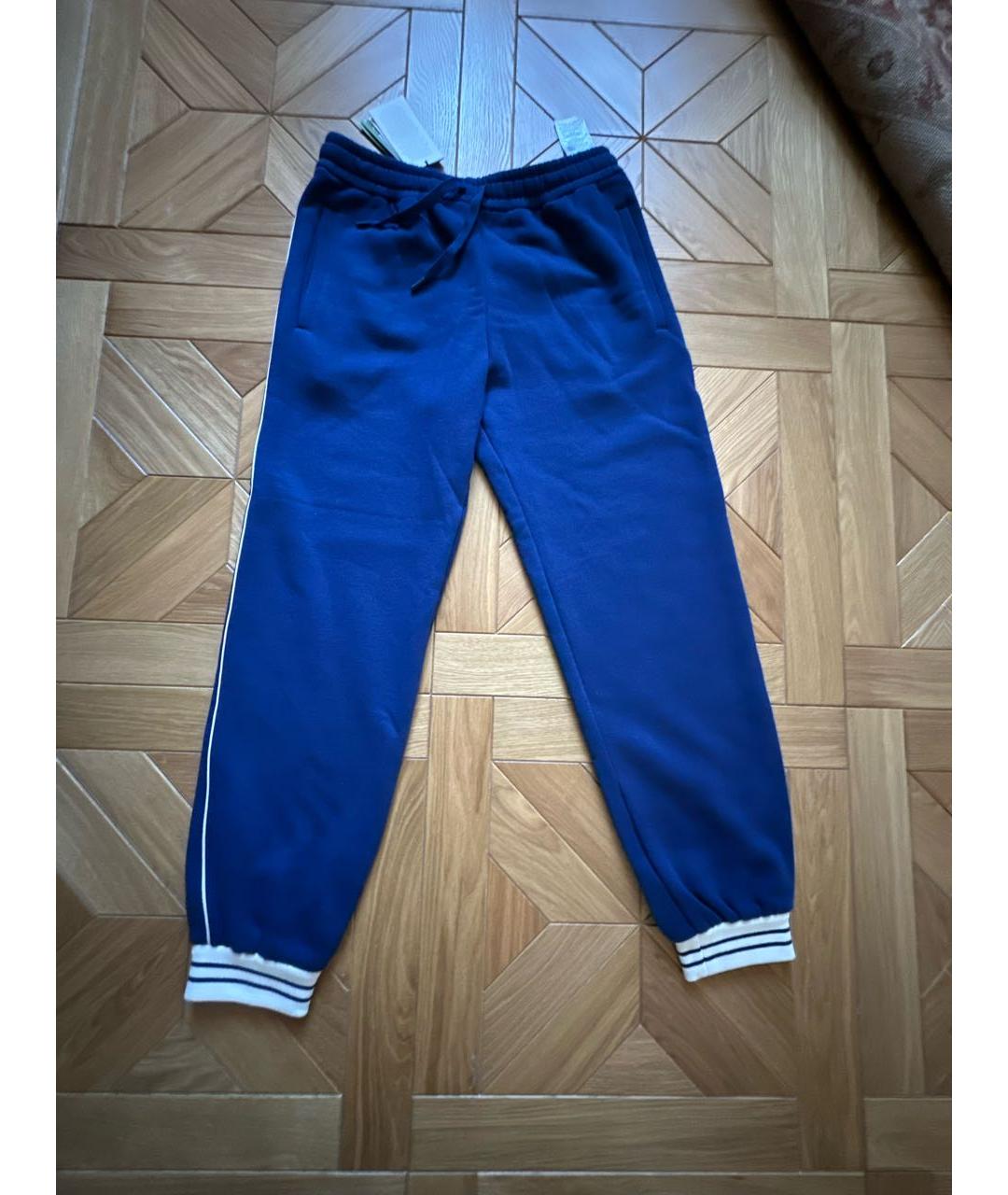 GUCCI Синие хлопковые повседневные брюки, фото 9