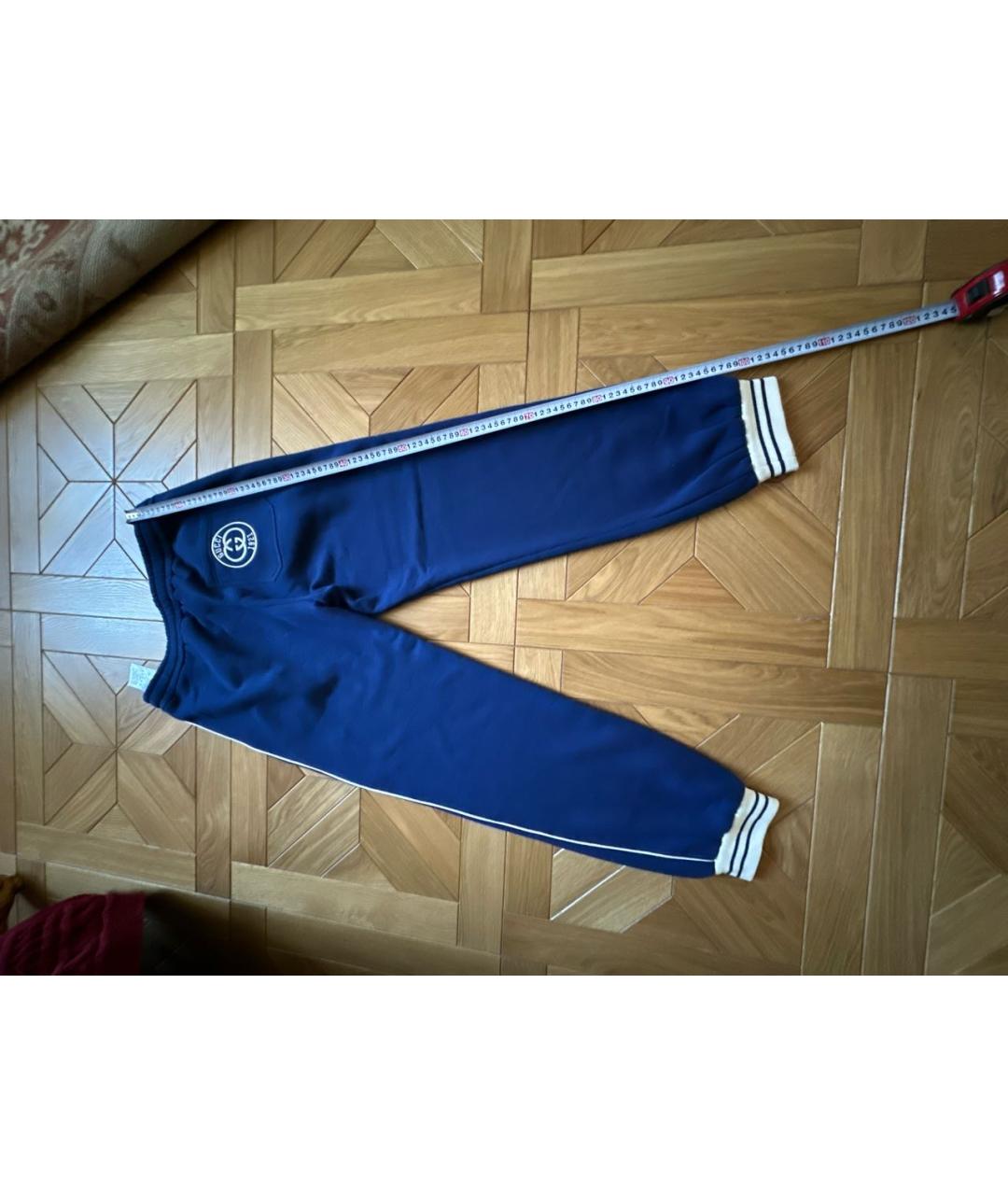 GUCCI Синие хлопковые повседневные брюки, фото 5