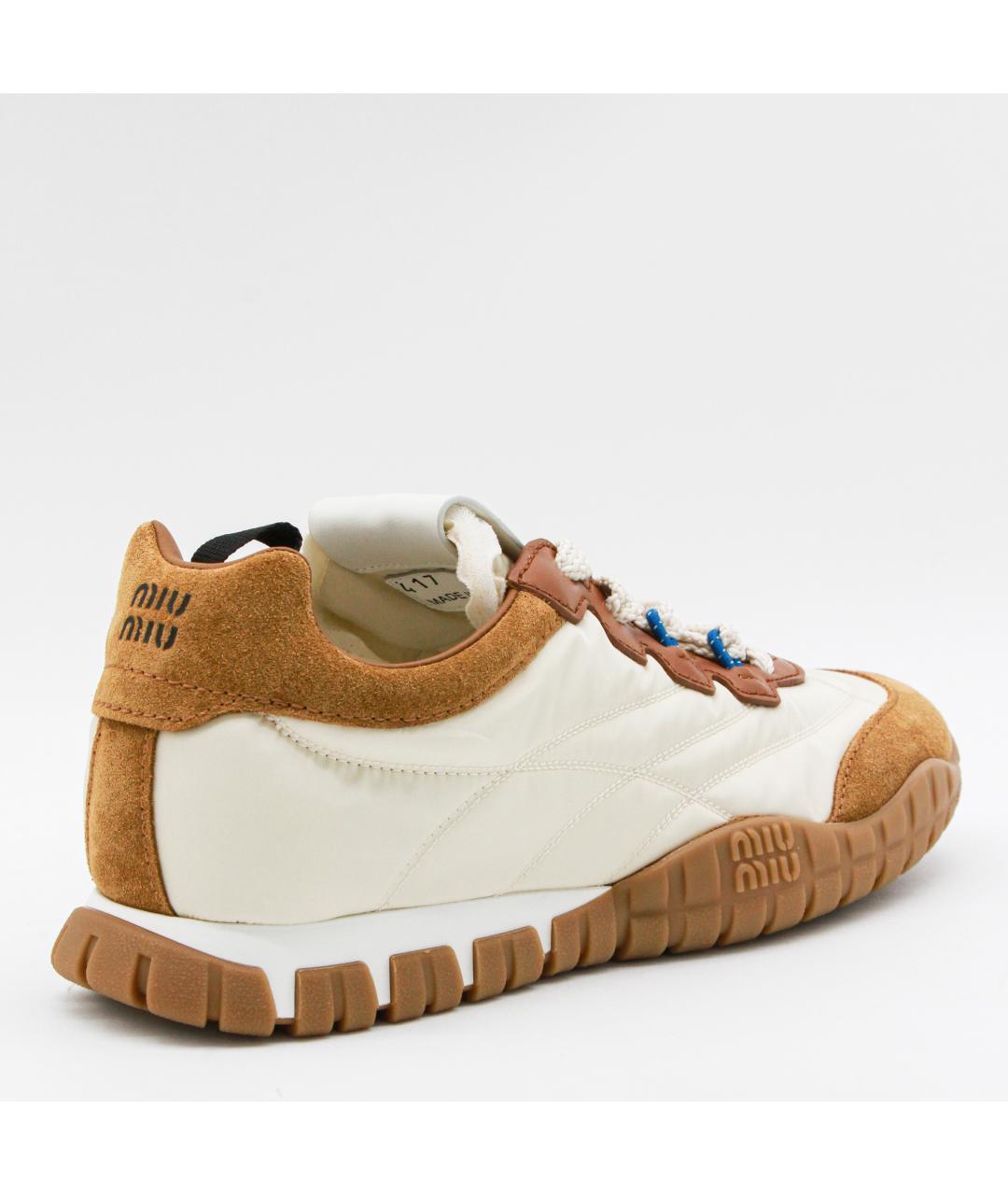 MIU MIU Бежевые текстильные кроссовки, фото 2