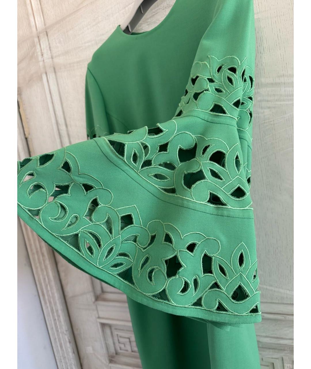 OSCAR DE LA RENTA Зеленые шерстяное платье, фото 4