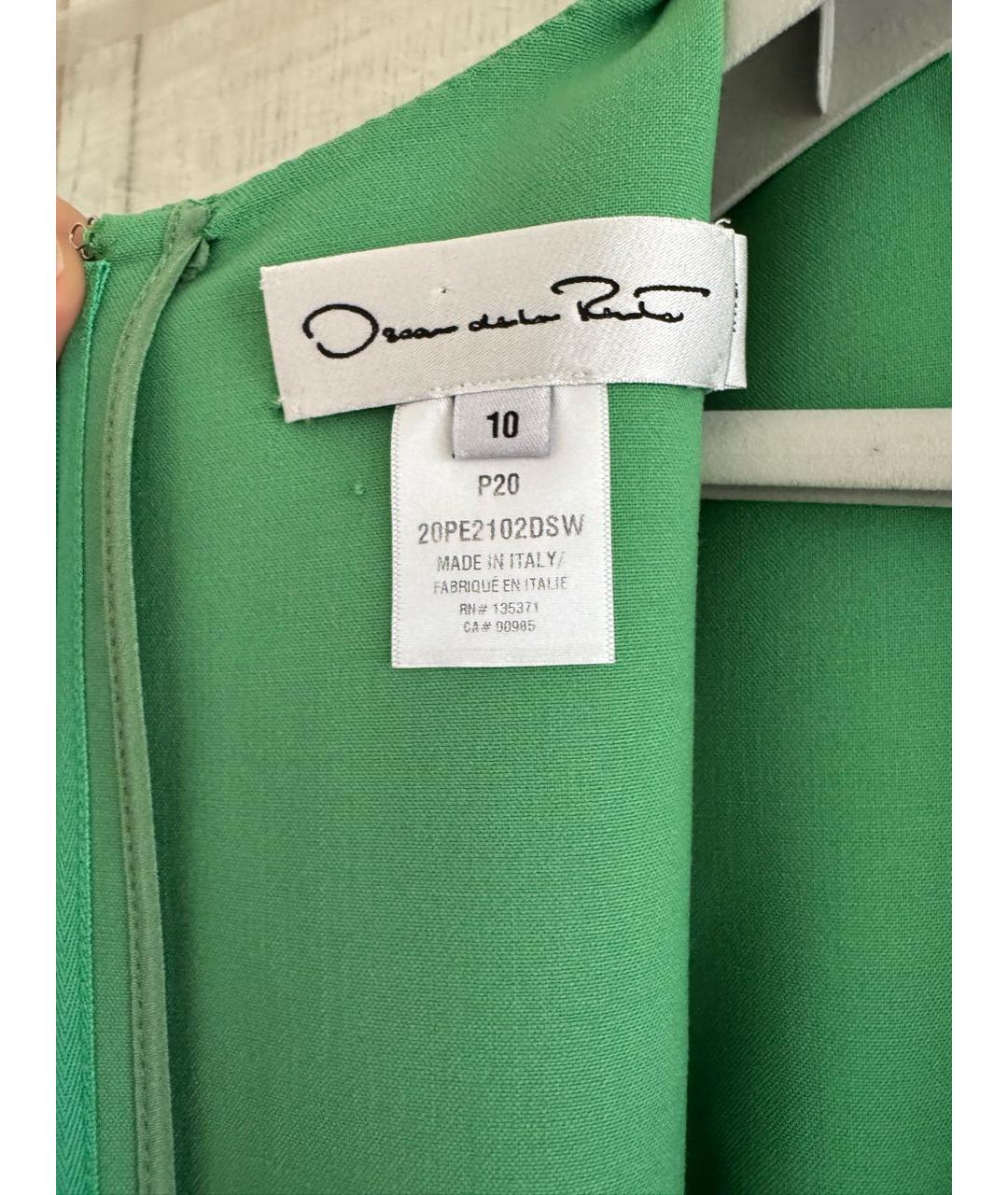 OSCAR DE LA RENTA Зеленые шерстяное платье, фото 3