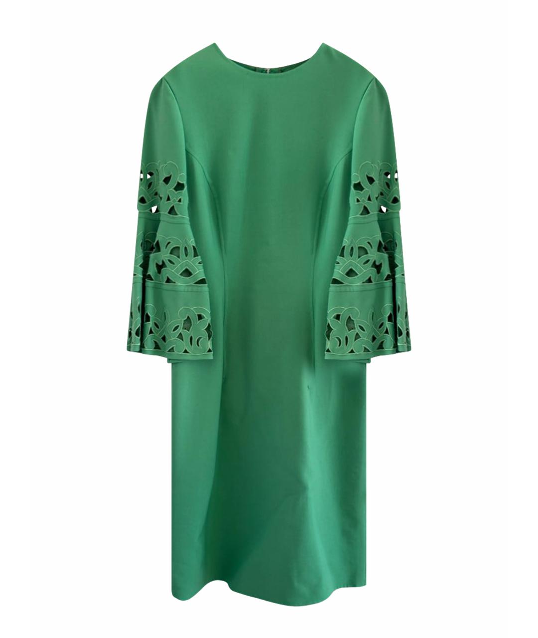 OSCAR DE LA RENTA Зеленые шерстяное платье, фото 1