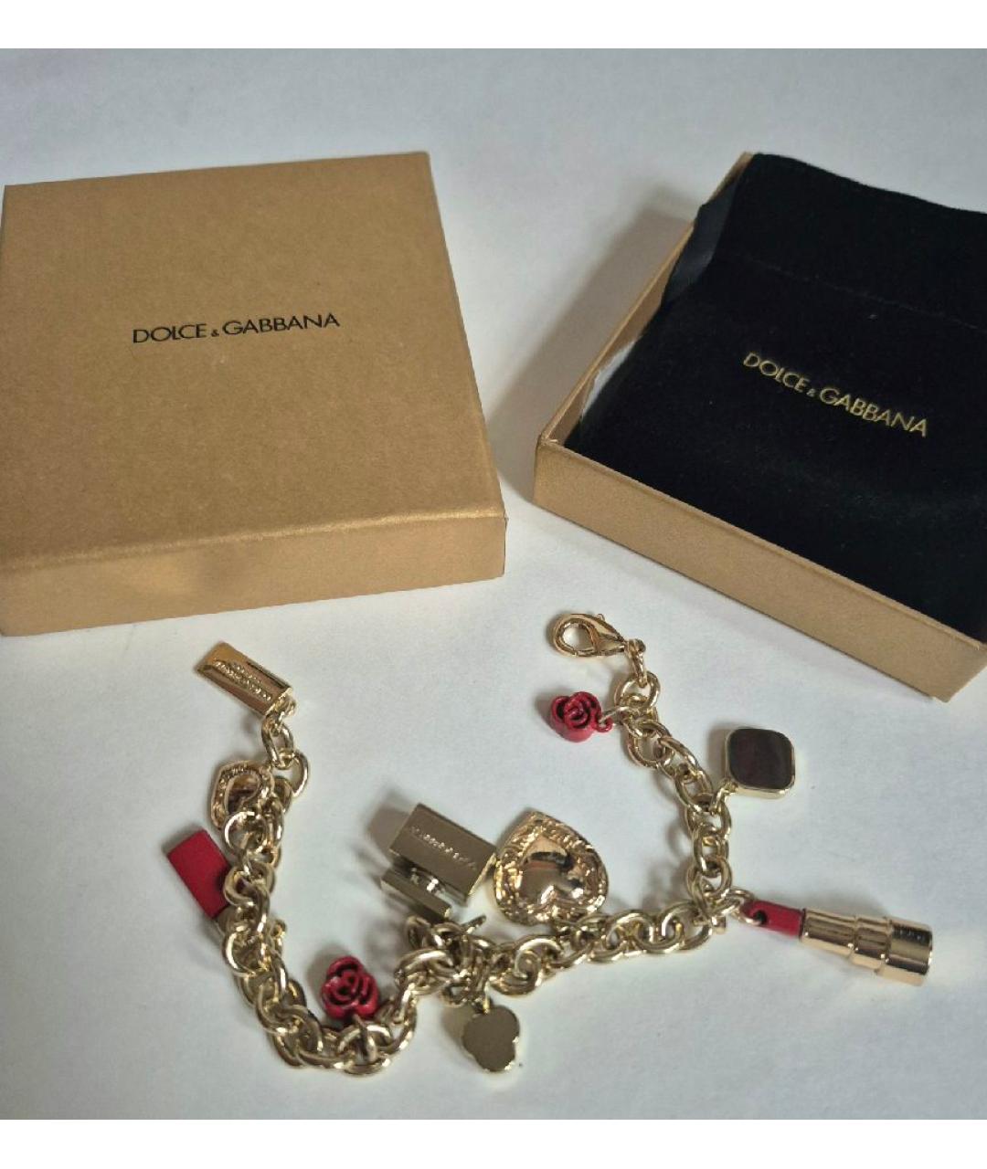 DOLCE&GABBANA Золотой металлический браслет, фото 2