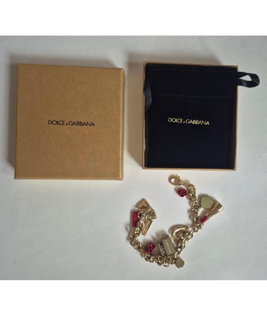 DOLCE&GABBANA Золотой металлический браслет, фото 4