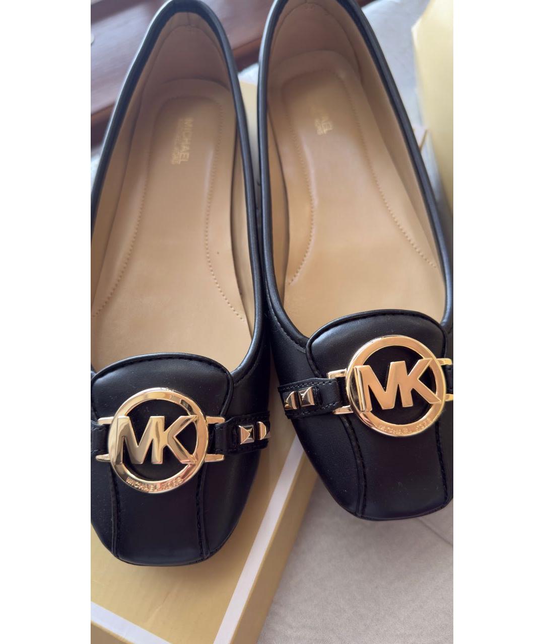 MICHAEL KORS Черные кожаные балетки, фото 3