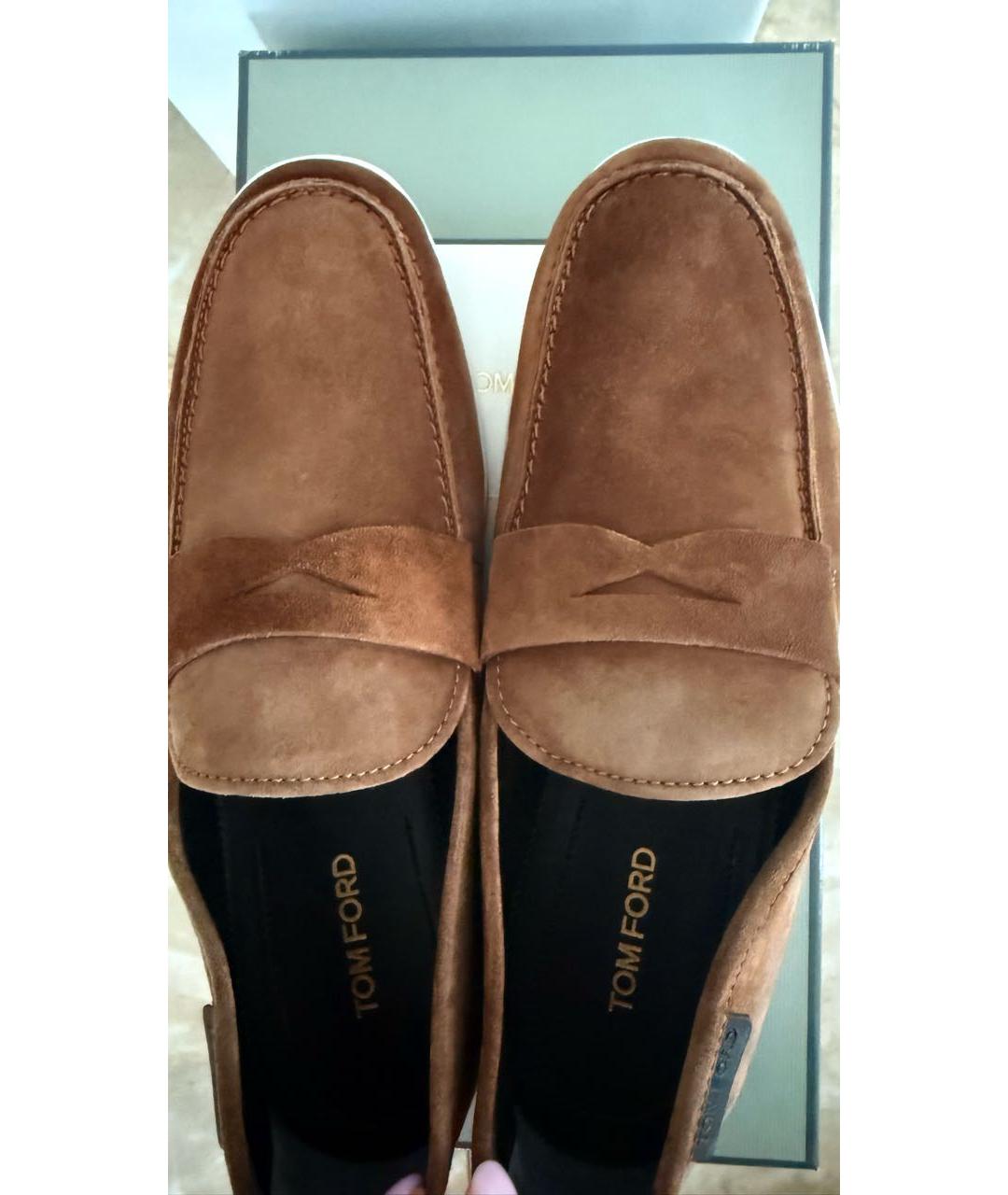 TOM FORD Коричневые замшевые лоферы, фото 2