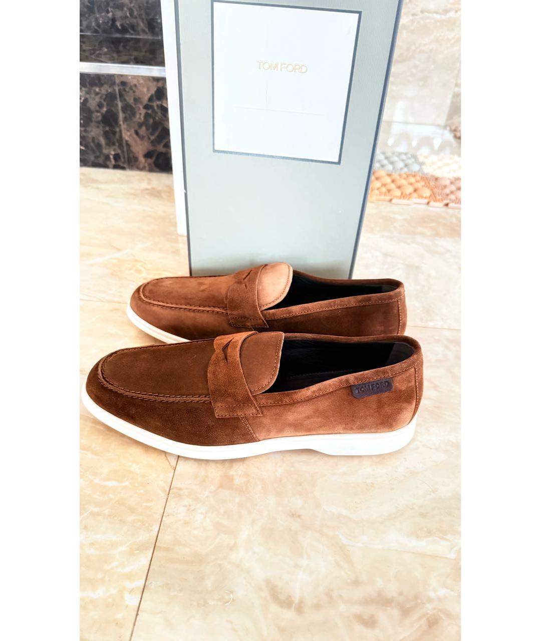 TOM FORD Коричневые замшевые лоферы, фото 3