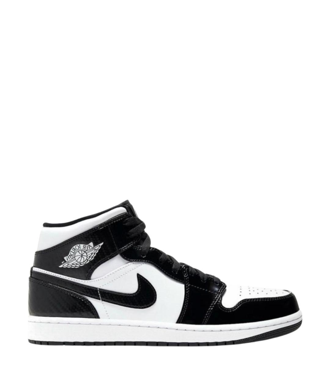 JORDAN Черные высокие кроссовки / кеды из лакированной кожи, фото 1