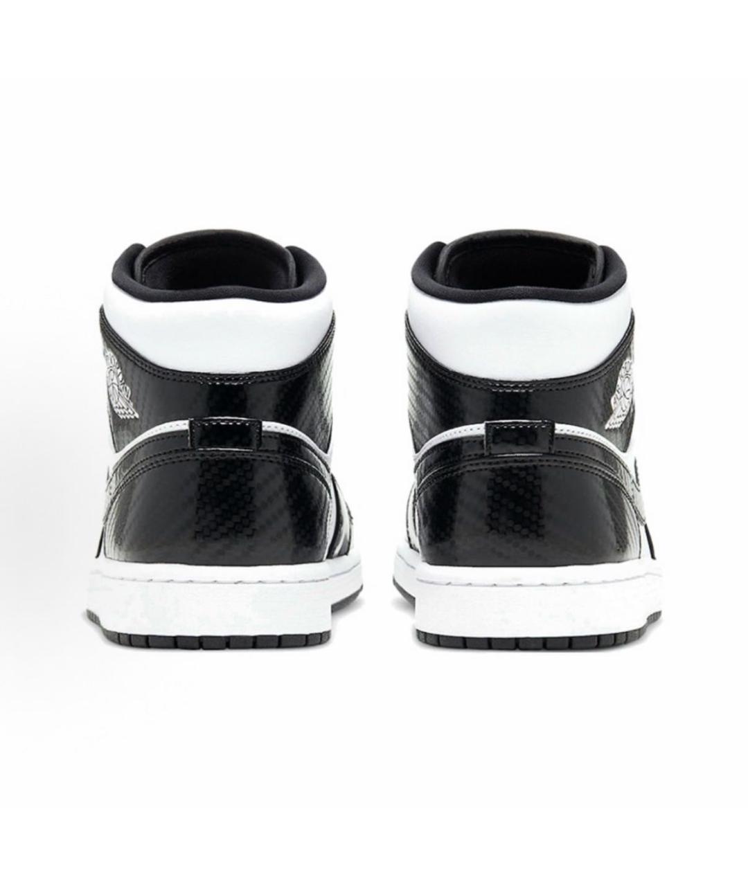 JORDAN Черные высокие кроссовки / кеды из лакированной кожи, фото 5