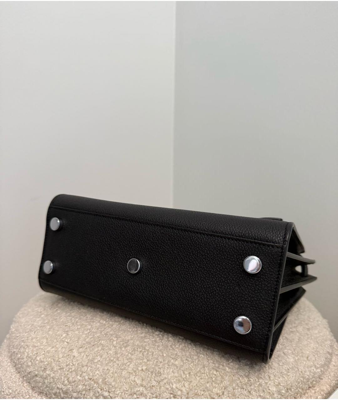 SAINT LAURENT Черная кожаная сумка тоут, фото 7