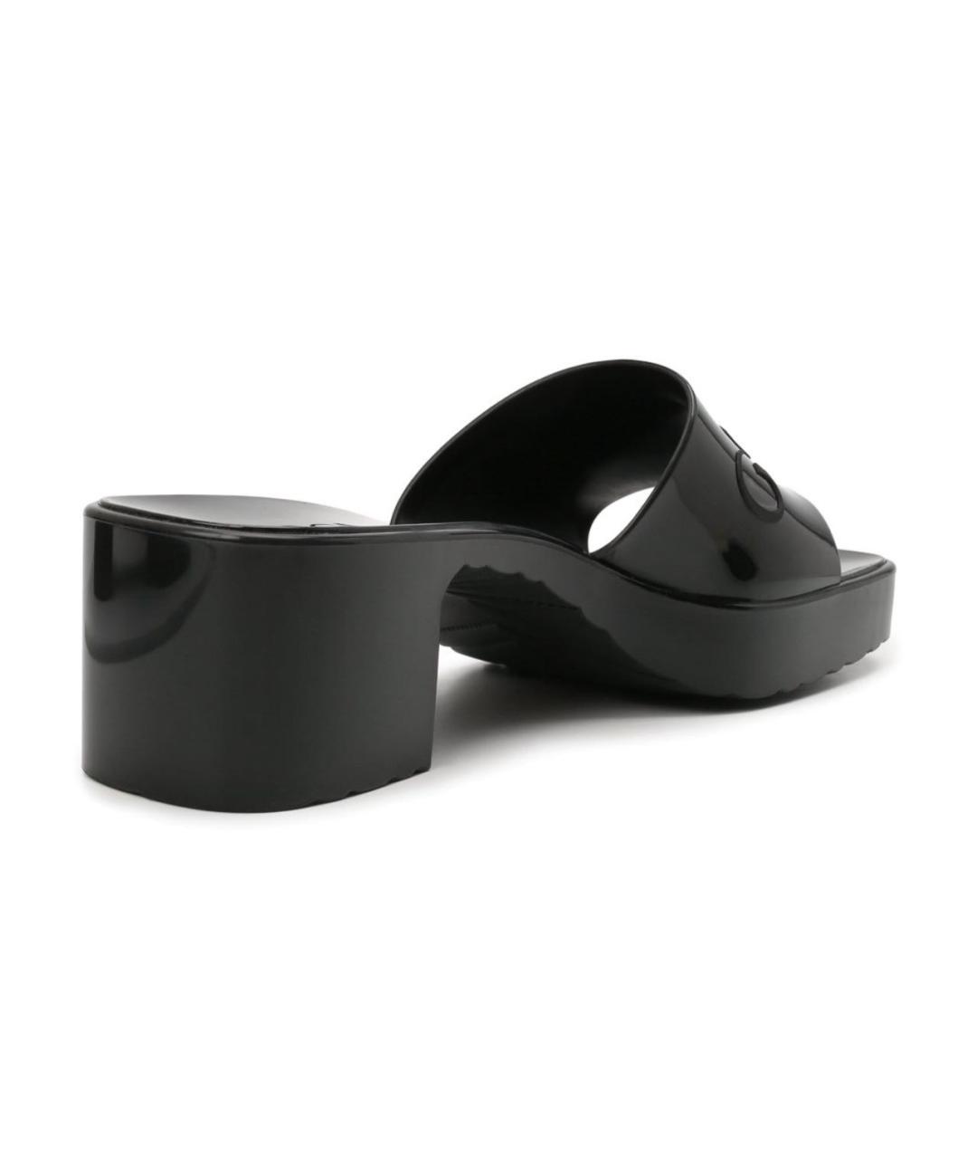 GUCCI Черные резиновые мюли, фото 4