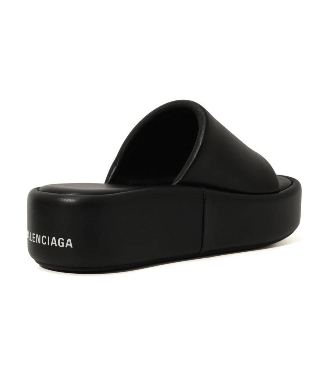 BALENCIAGA Черные кожаные сабо, фото 4